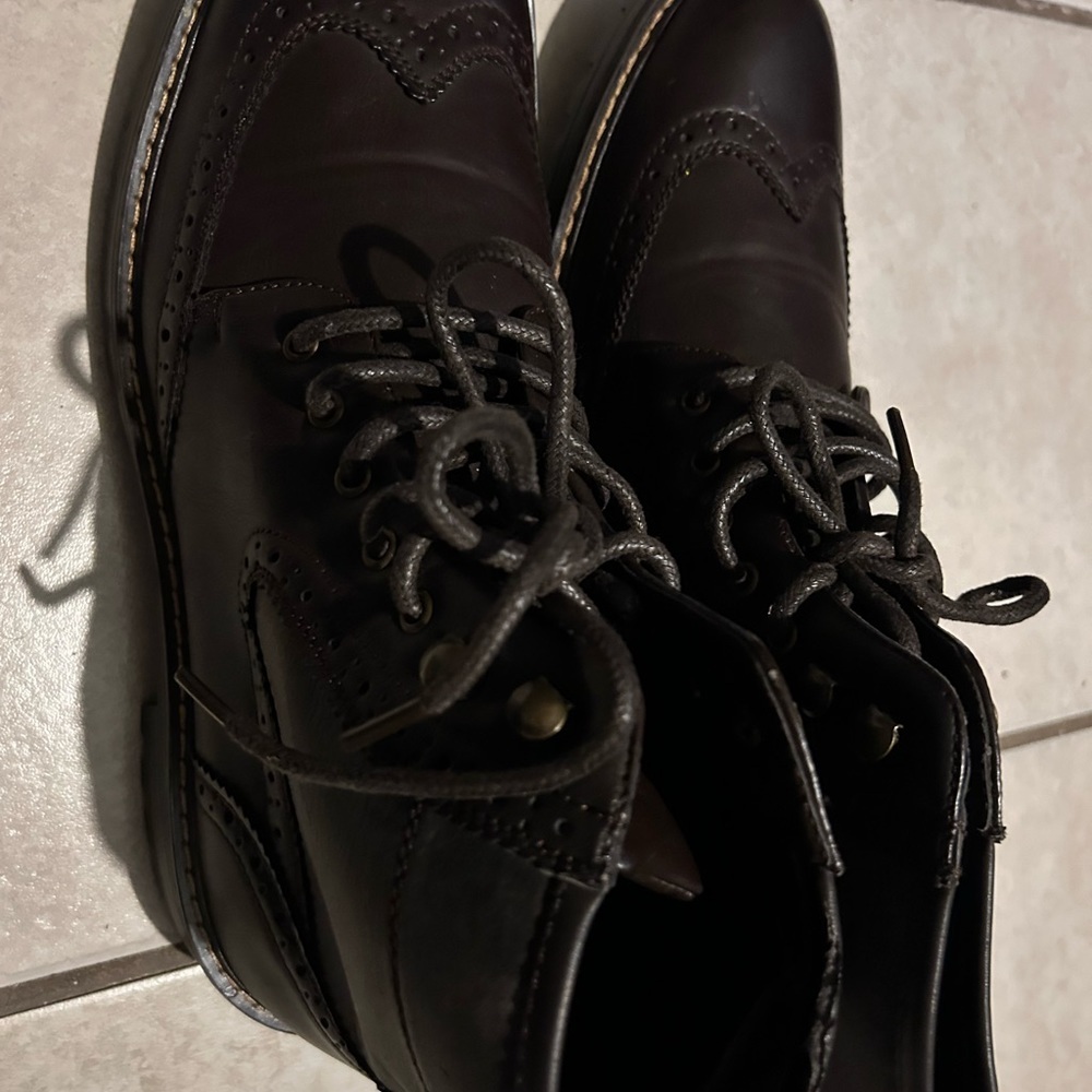 David Stone ankle boots wingtip brown size 11.5 EUC - Picture 2 of 4